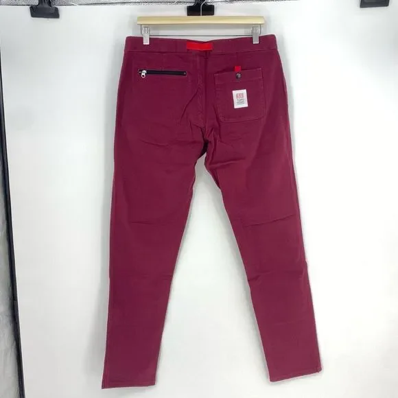 Topo Designs Womens Climb Pants Size L Organic Cotton Outdoor Hiking NWT Burgund - Picture 3 of 15